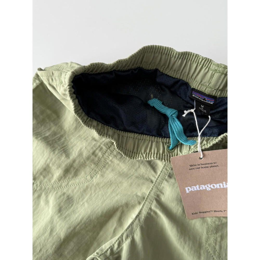 NWT Patagonia Kids Baggies Shorts 7" Lined Buckhorn Green Size L 12 - Picture 3 of 4